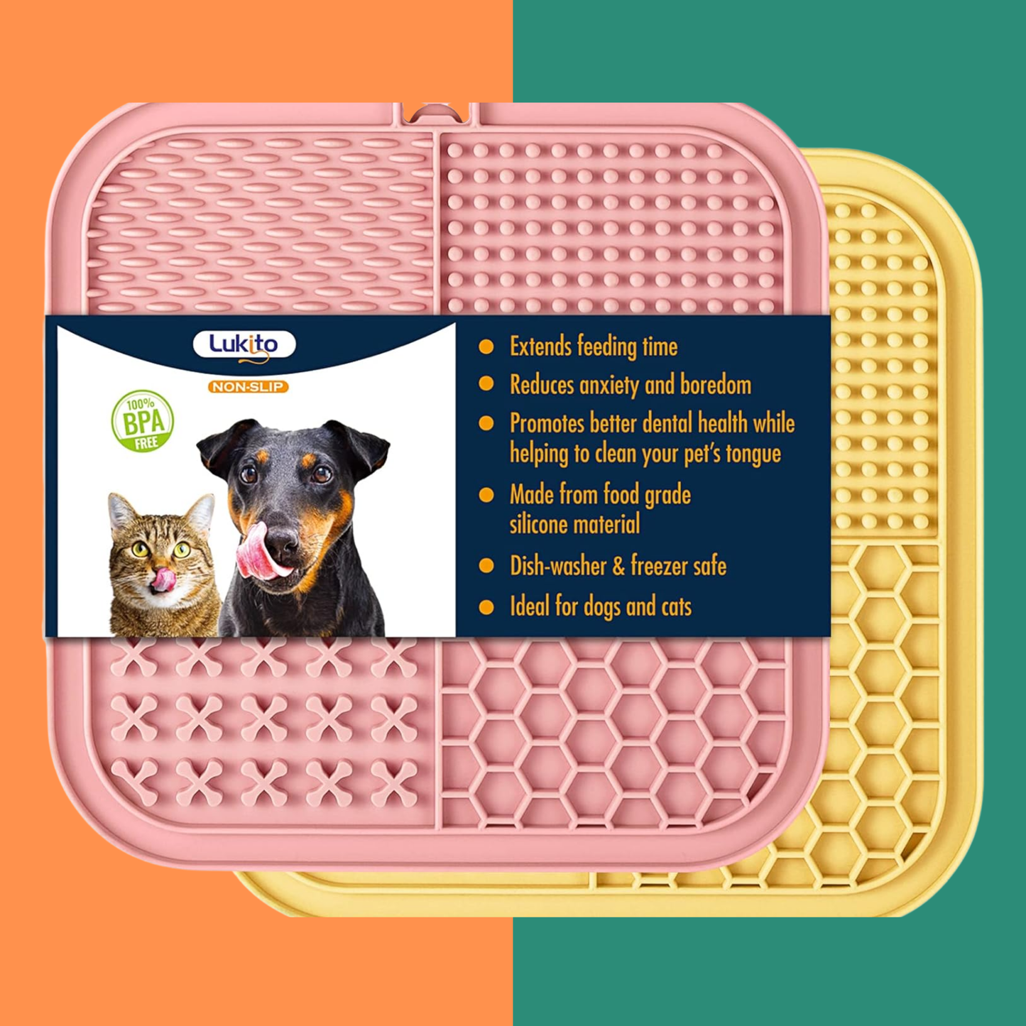 Pet Silicone Lick Mat for Dogs & Cats