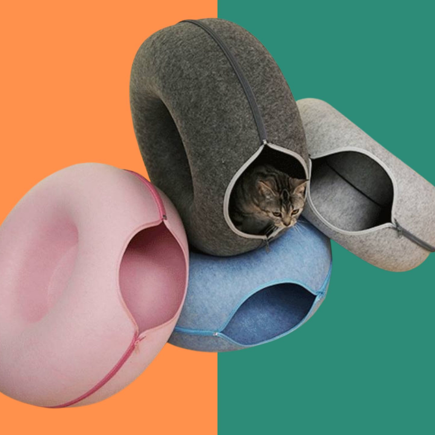Interactive Cat Tunnel Bed House