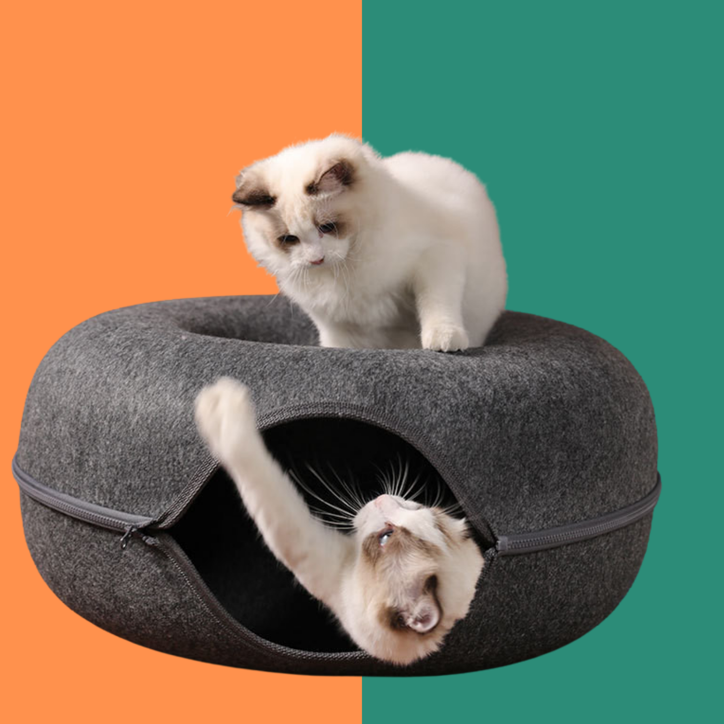 Interactive Cat Tunnel Bed House