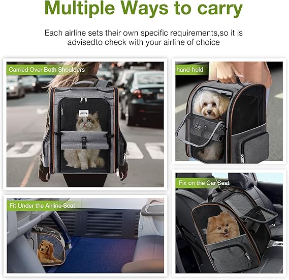 Foldable Expandable Pet Carrier Backpack for Cats & Dogs