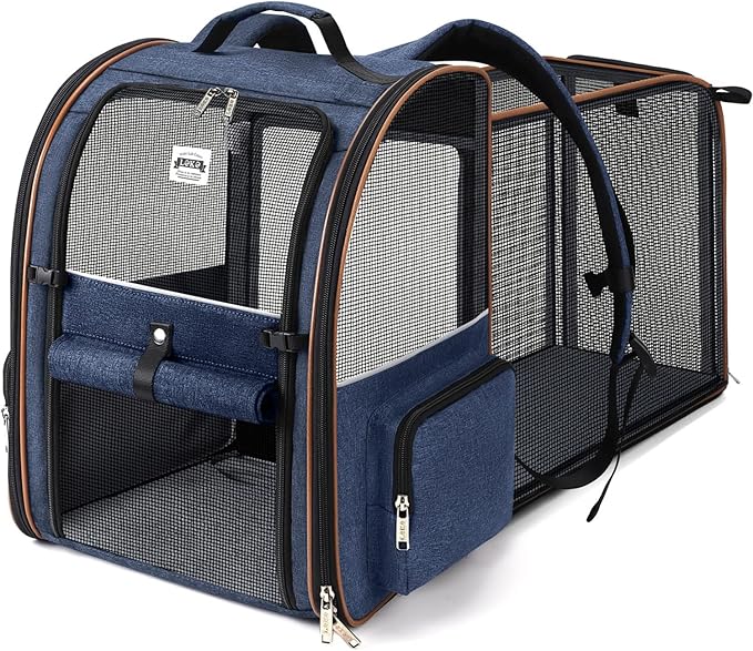 Foldable Expandable Pet Carrier Backpack for Cats & Dogs