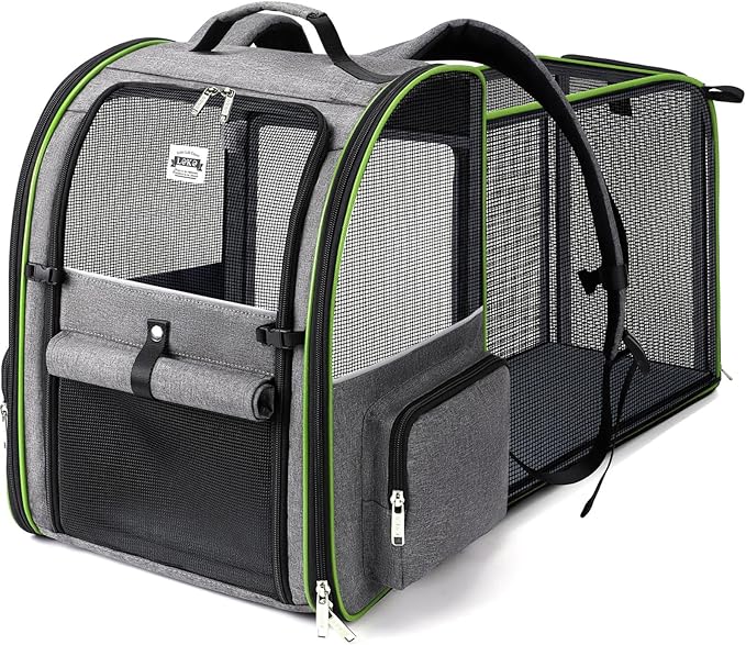 Foldable Expandable Pet Carrier Backpack for Cats & Dogs