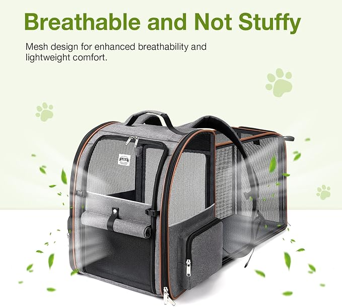 Foldable Expandable Pet Carrier Backpack for Cats & Dogs