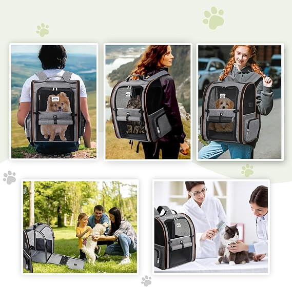 Foldable Expandable Pet Carrier Backpack for Cats & Dogs
