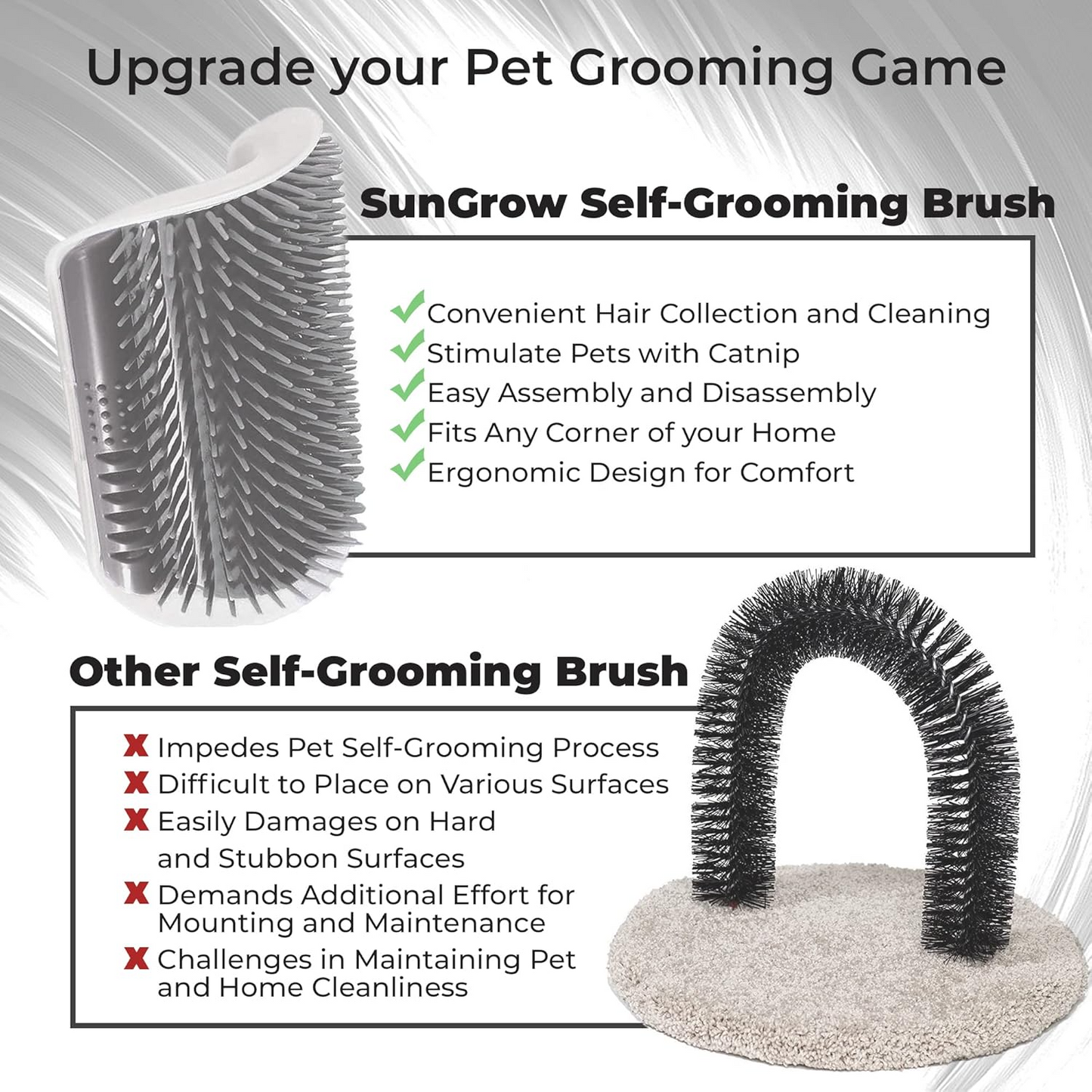 Self-Grooming Cat Corner Brush for Hair Removal & Massage