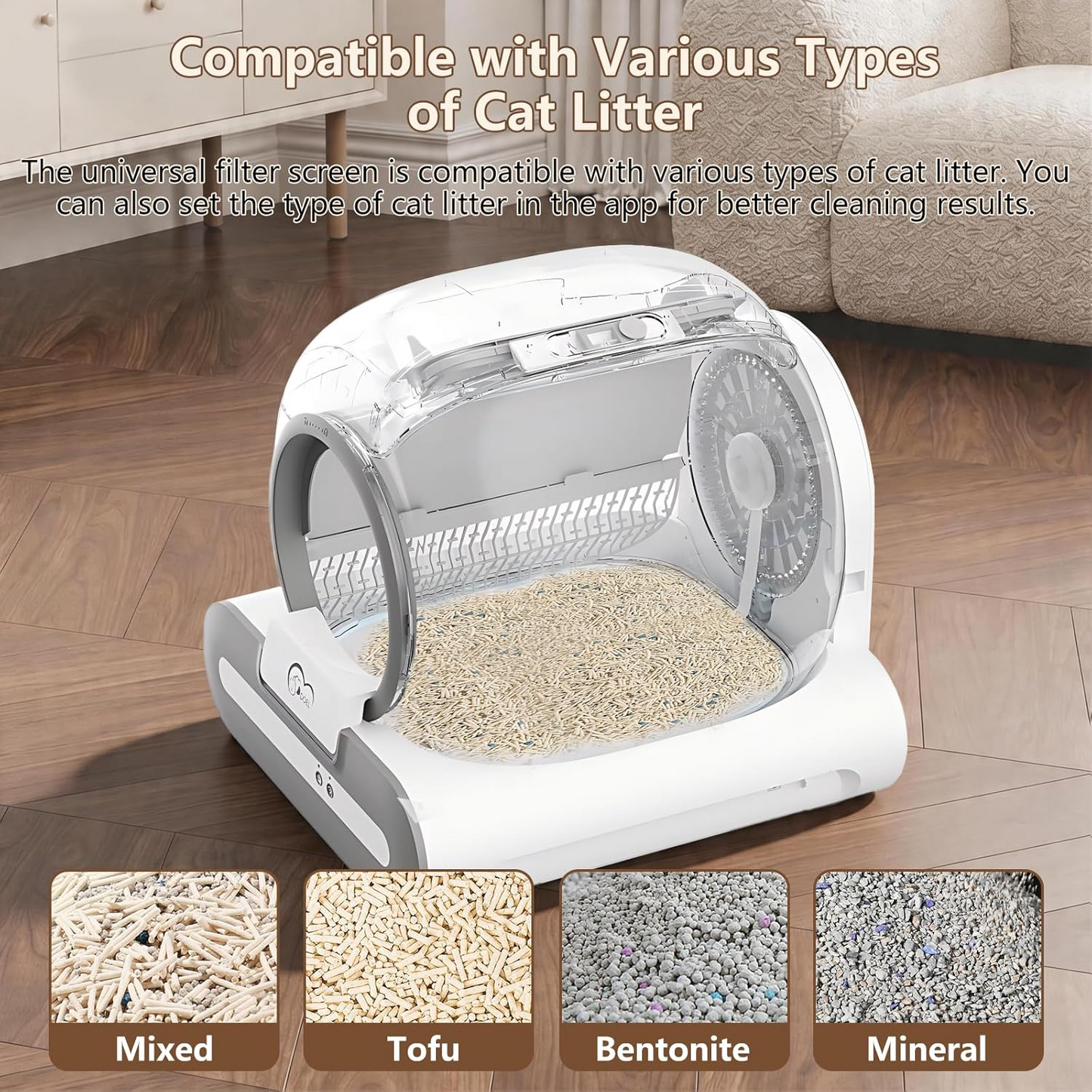 65L Smart Self-Cleaning Cat Litter Box with App Control (2.4G WiFi)