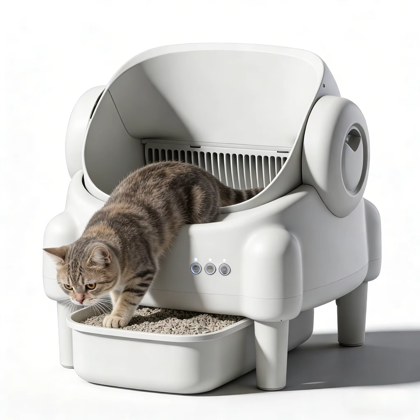 Open Top Smart Self-Cleaning Cat Litter Box with App Control & Sensors