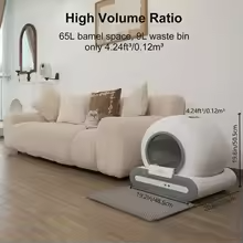 65L Smart Self-Cleaning Cat Litter Box with App Control (2.4G WiFi)