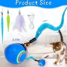 Rechargeable Automatic Cat Toy Ball with 3 Tails