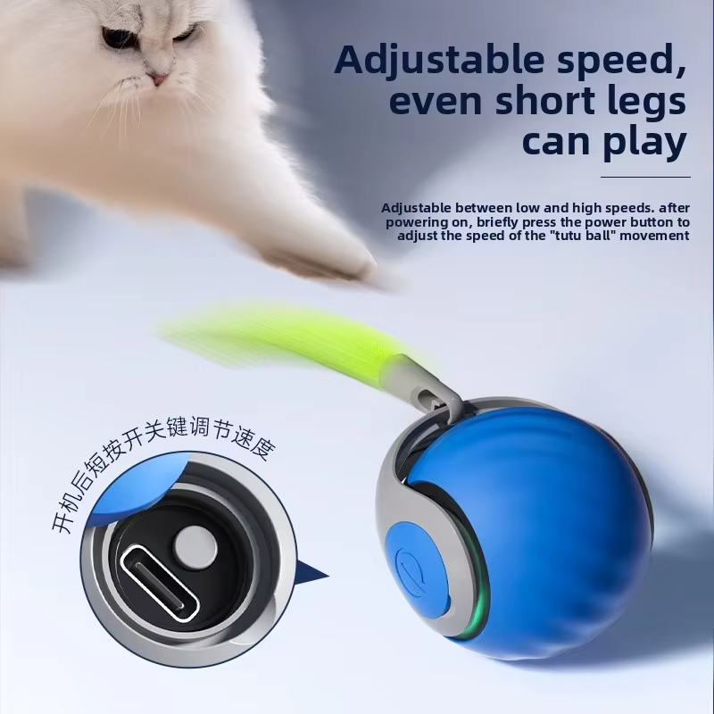 Rechargeable Automatic Cat Toy Ball with 3 Tails