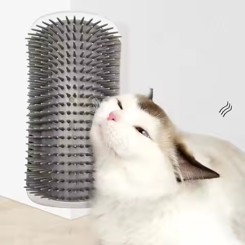 Self-Grooming Cat Corner Brush for Hair Removal & Massage