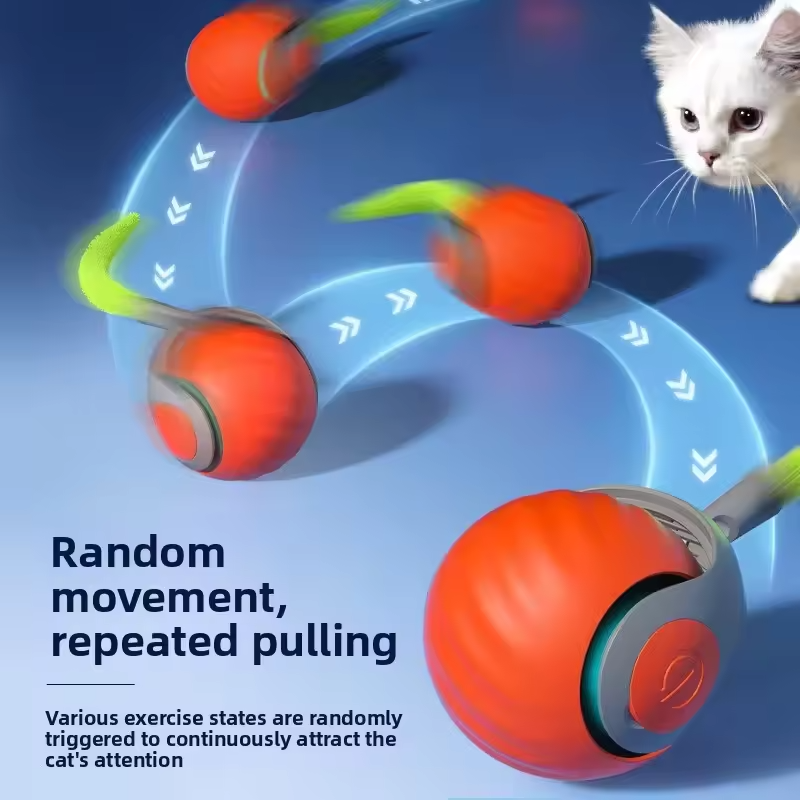 Rechargeable Automatic Cat Toy Ball with 3 Tails